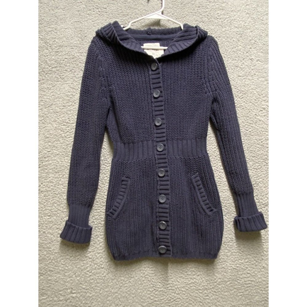 L.O.G.G Long Button Down Hooded Sweater Purple Women’s Size Medium